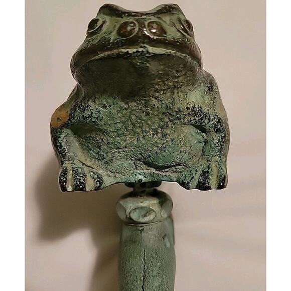 Brass Frog Toad Garden Spigot Faucet Aged Natural Patina - Picture 5 of 7